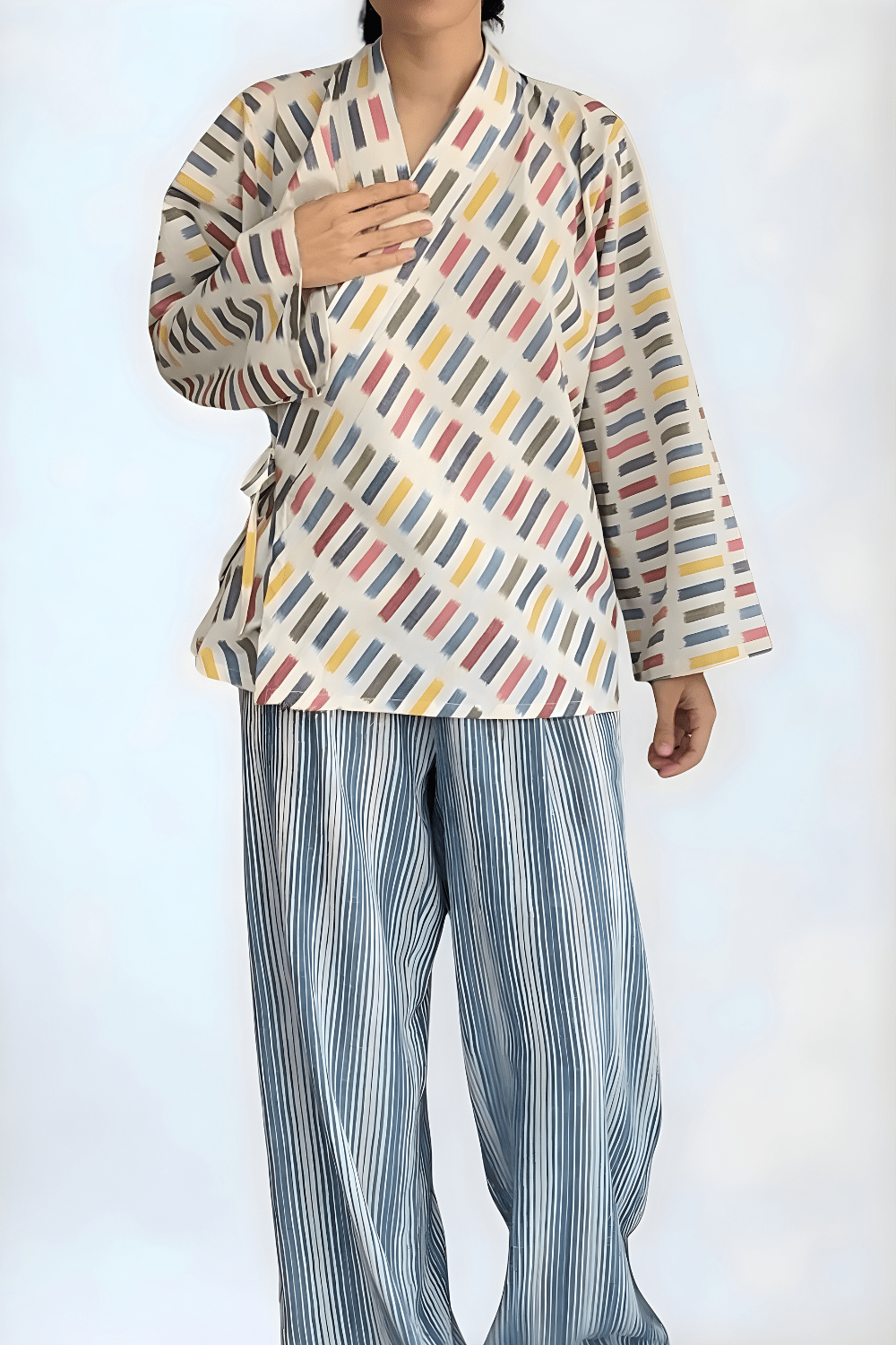 Handwoven Rainbow Ikat Wrap Top - TB Project
